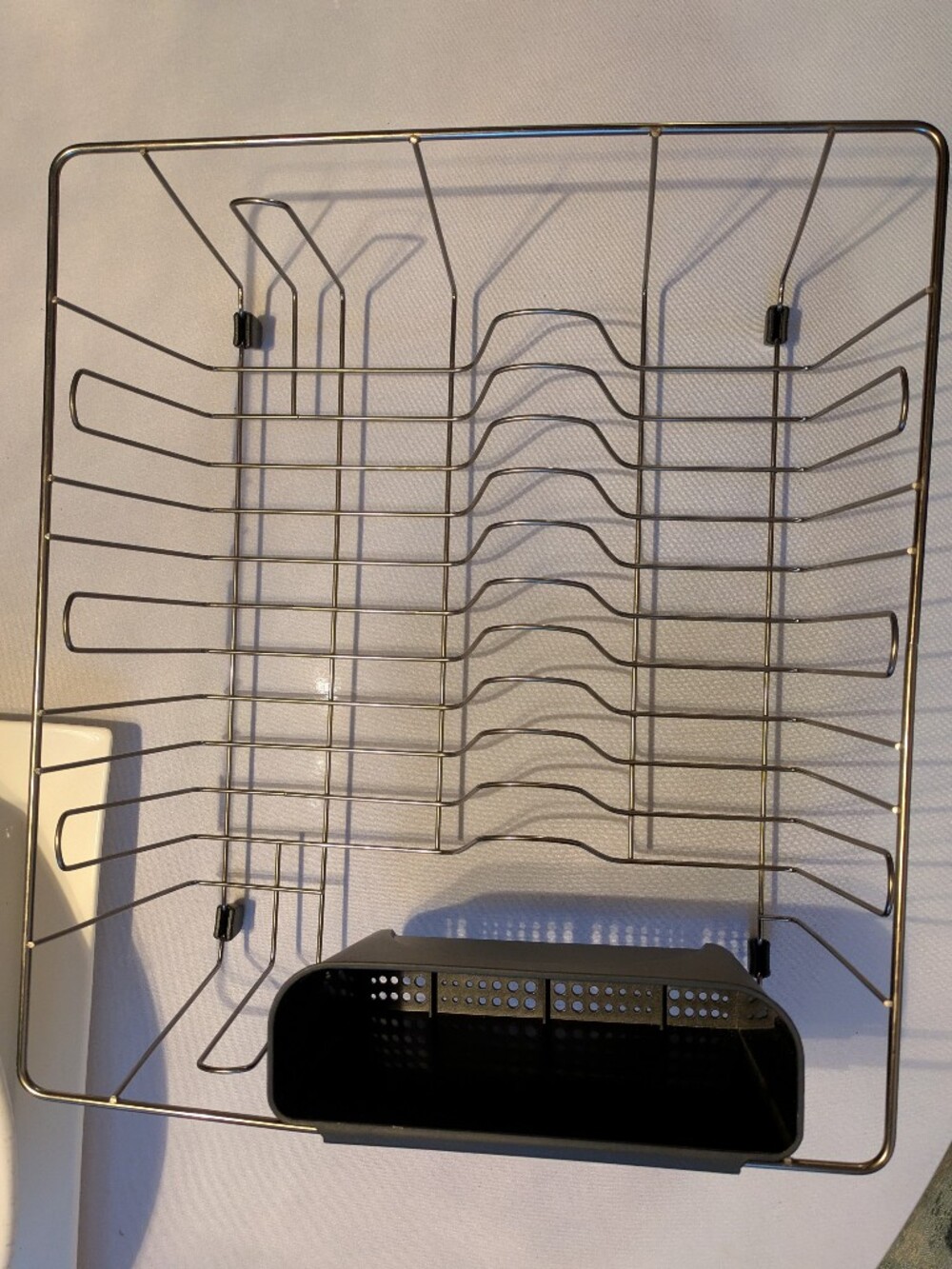 Stainless Steel Dish Drying Rack with Utensil Holder, Square Corners. NWOT. - Picture 2 of 10